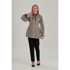 Tunik Krep Leopar Desenli